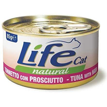 Life Cat Tonno con Prosciutto Lattina 85gr Life Cat Tonno con Prosciutto Lattina 85gr